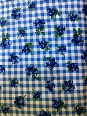 Designer Grape on Gingham Cotton Fabric by the Yard